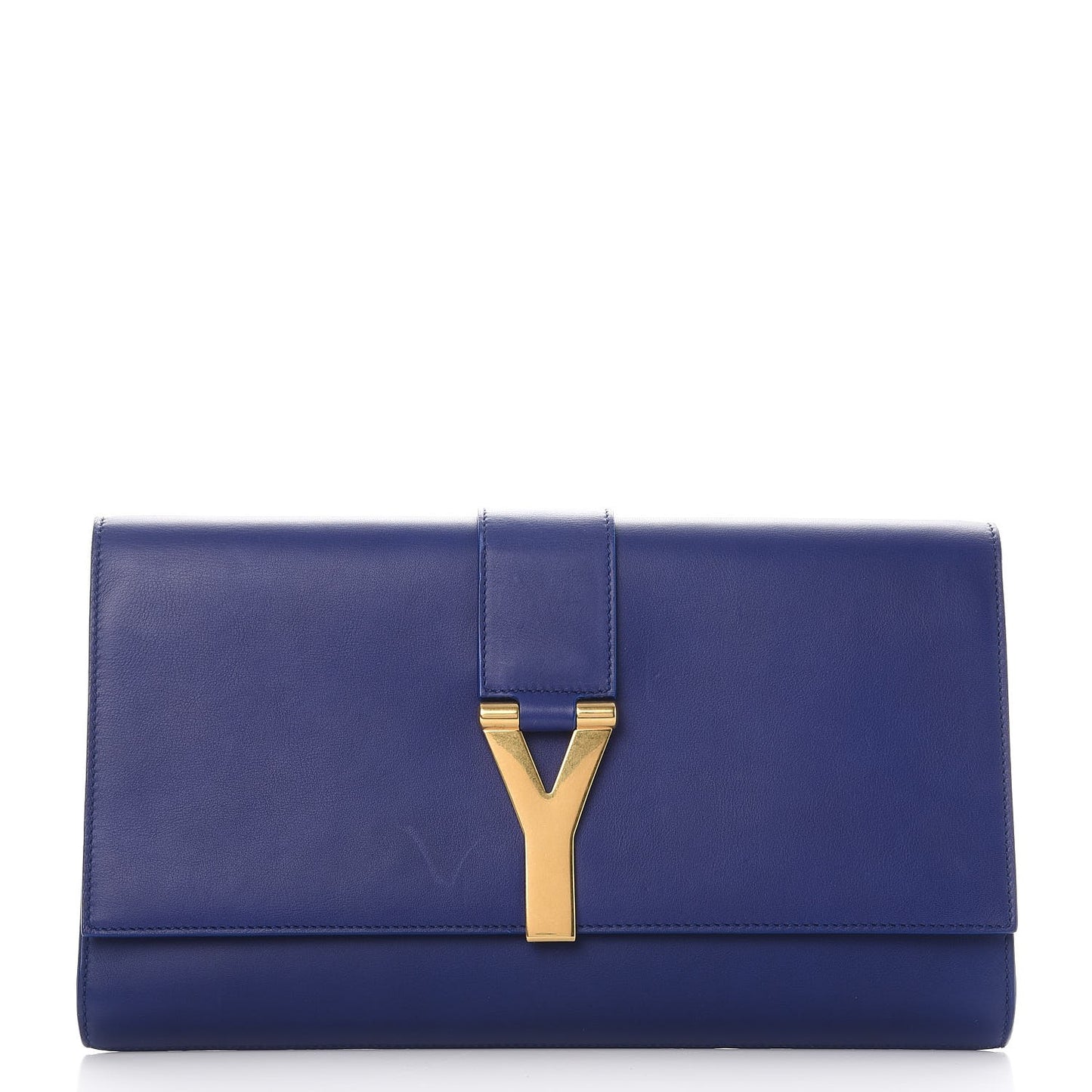 Calfskin Classic Y Ligne Clutch Royal Blue