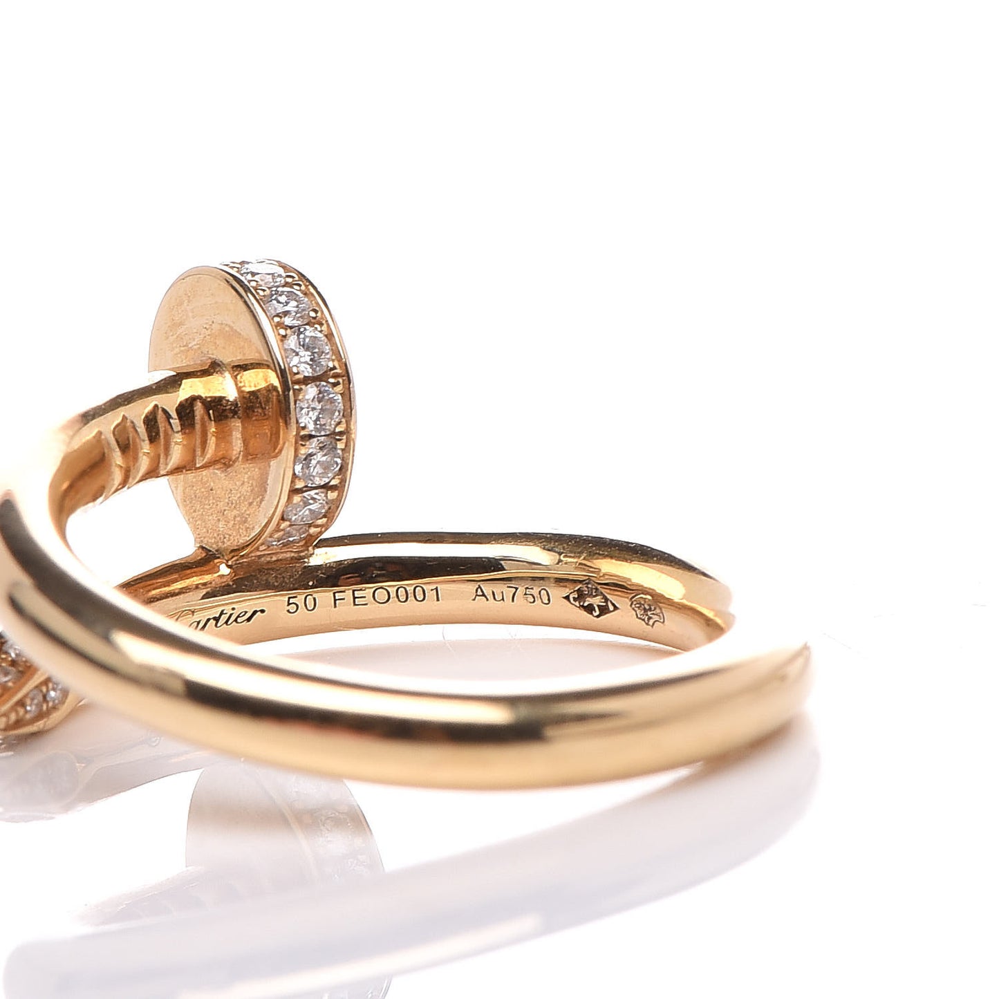 18K Yellow Gold Diamond Juste Un Clou Ring 50 5.25