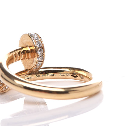 Cartier 18K Yellow Gold Diamond Juste Un Clou Ring 50 5.25 6 of 6