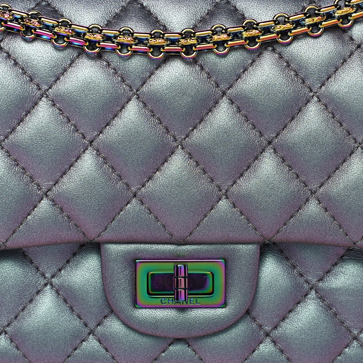 Chanel Iridescent Lambskin Quilted 2.55 Reissue 225 Flap Light Purple 8 of 13