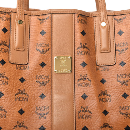 MCM Visetos Large Liz Reversible Shopper Tote Cognac 9 of 10