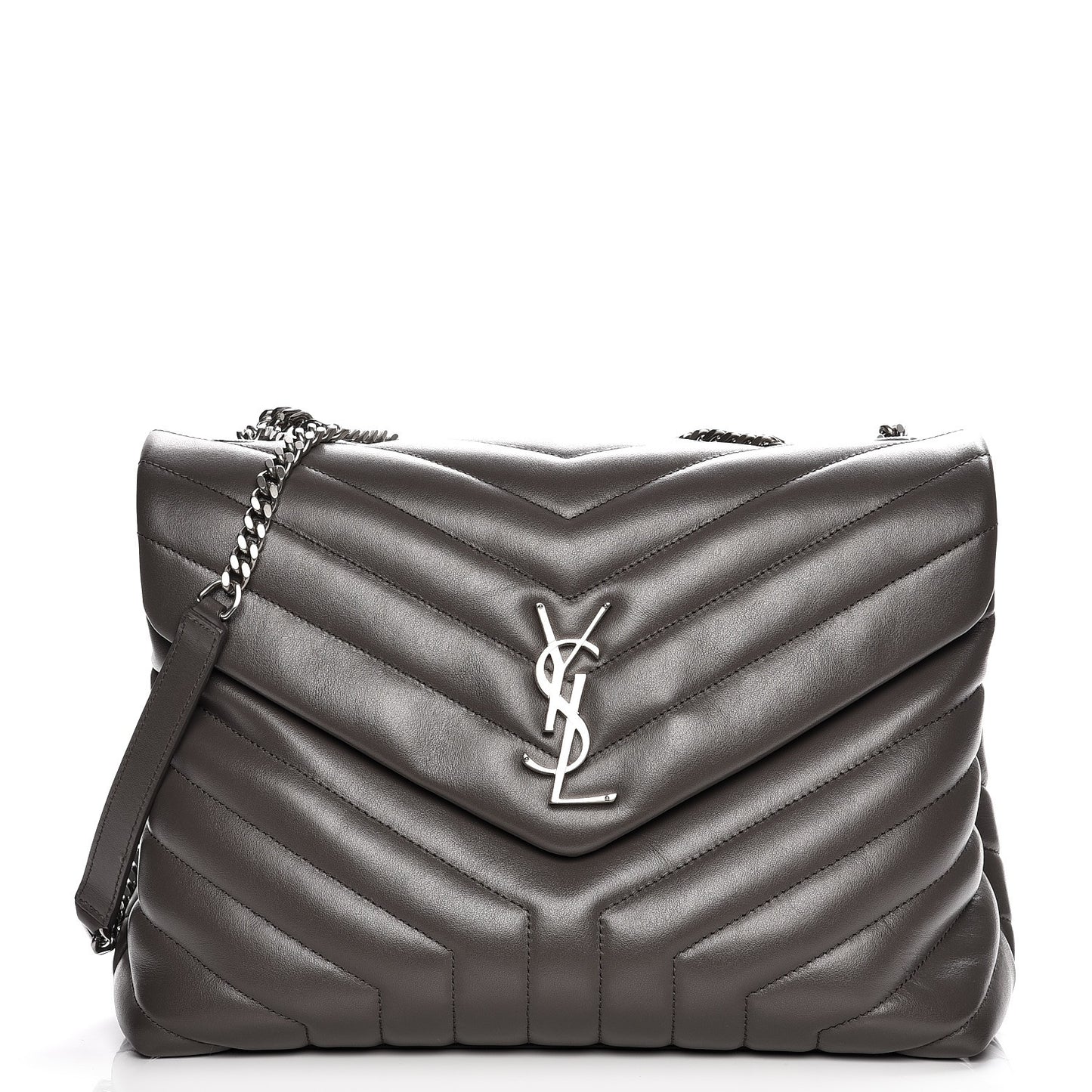 Calfskin Y Quilted Monogram Medium Loulou Chain Satchel Earth