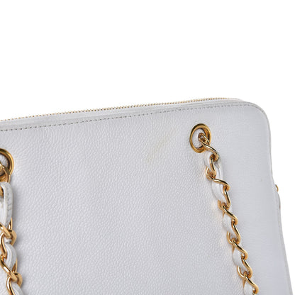Chanel Caviar CC Shoulder Bag White 16 of 24