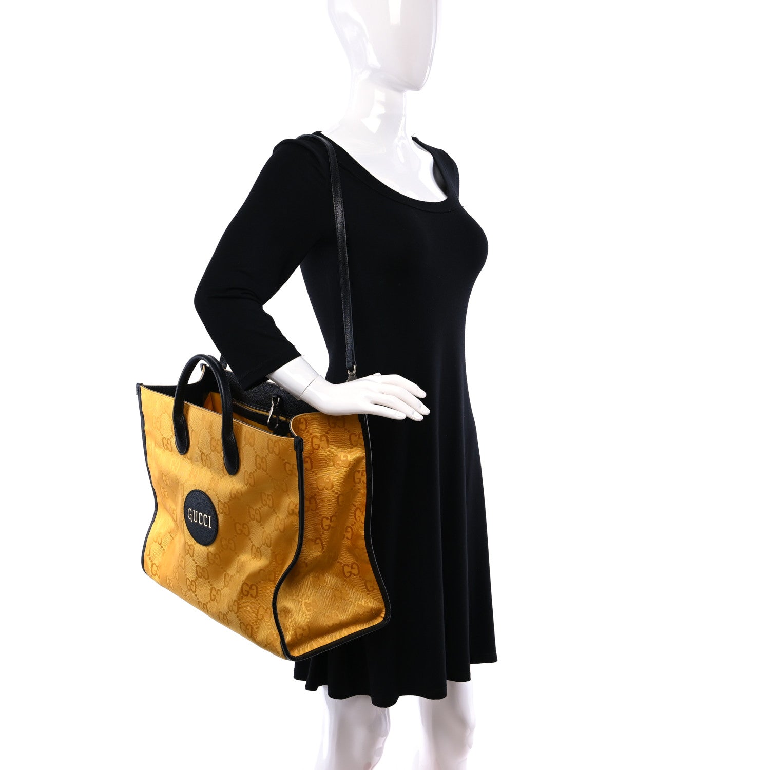 Gucci Econyl Nylon Monogram Large Off The Grid Tote Bag Crop Black 2 of 11