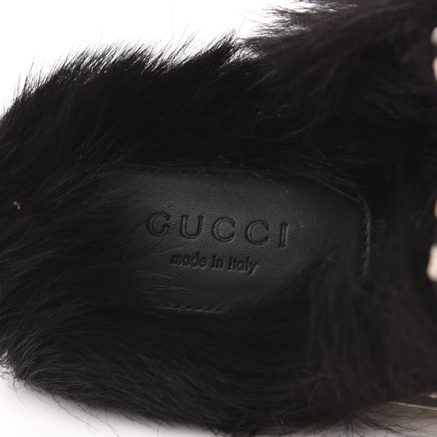 Malaga Kid Fur Zebra Inlay Womens Princetown Slippers 35.5 Mystic White Black
