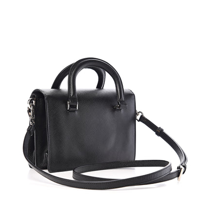 Prada Saffiano Lux Mini Sound Top Handle Crossbody Bag Black 2 of 8