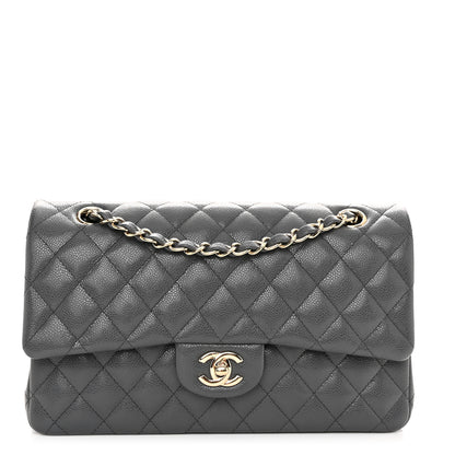 Chanel Caviar Quilted Medium Double Flap Dark Grey 1 of 10