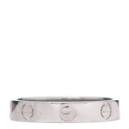 Cartier 18K White Gold 3.5mm LOVE Wedding Band Ring 54 6.75 1 of 4