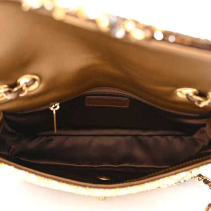 Chanel Sequin Quilted Medium Single Flap Gold 5 of 10