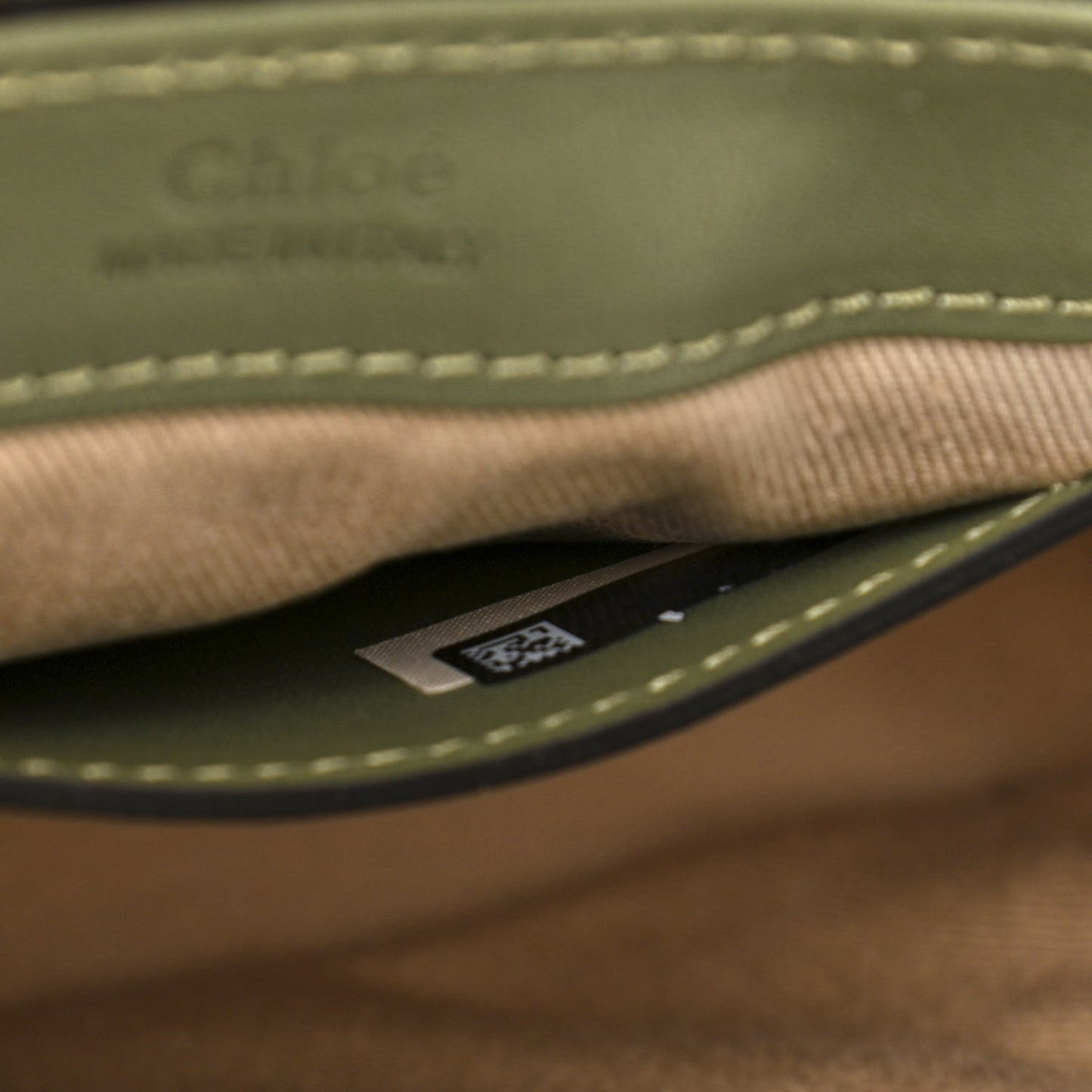 Calfskin Crocodile Embossed Mini C Double Carry Misty Forest