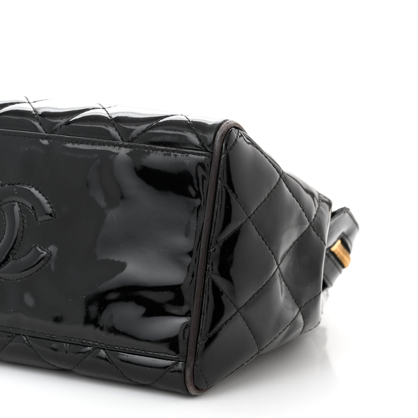 Patent Quilted CC Shoulder Bag Black