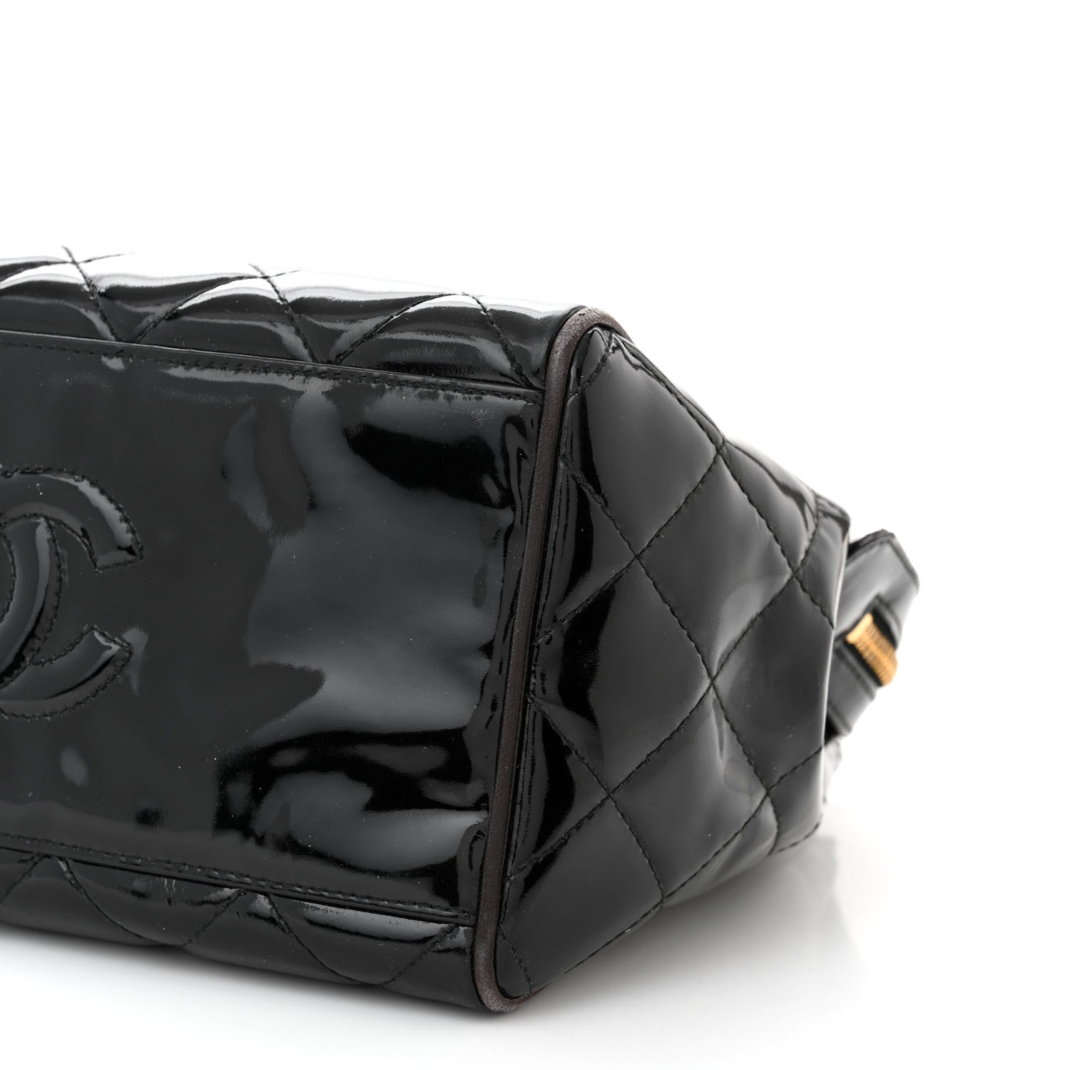 Chanel Patent Quilted CC Shoulder Bag Black 11 of 13