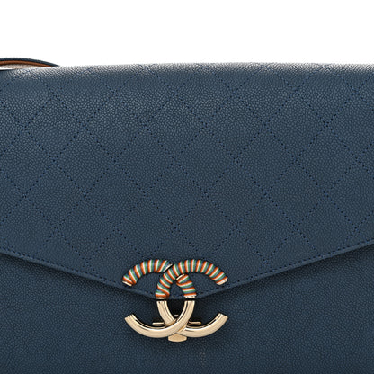 Chanel Grained Calfskin Quilted Cuba Flap Blue 8 of 11