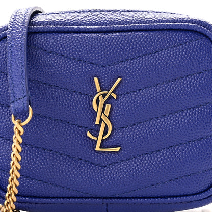 Saint Laurent Grain De Poudre Matelasse Monogram Baby Lou Camera Bag Sapphire Blue 8 of 10