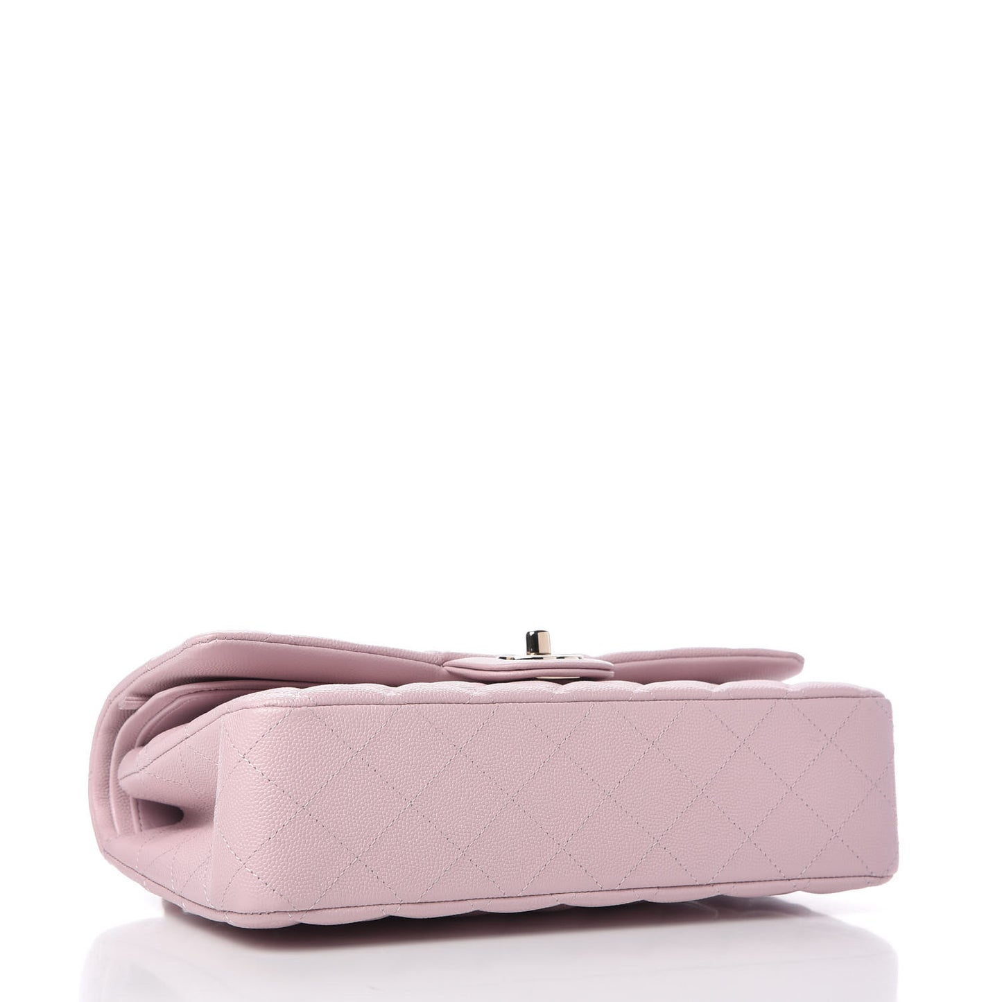 Caviar Quilted Medium Double Flap Light Pink