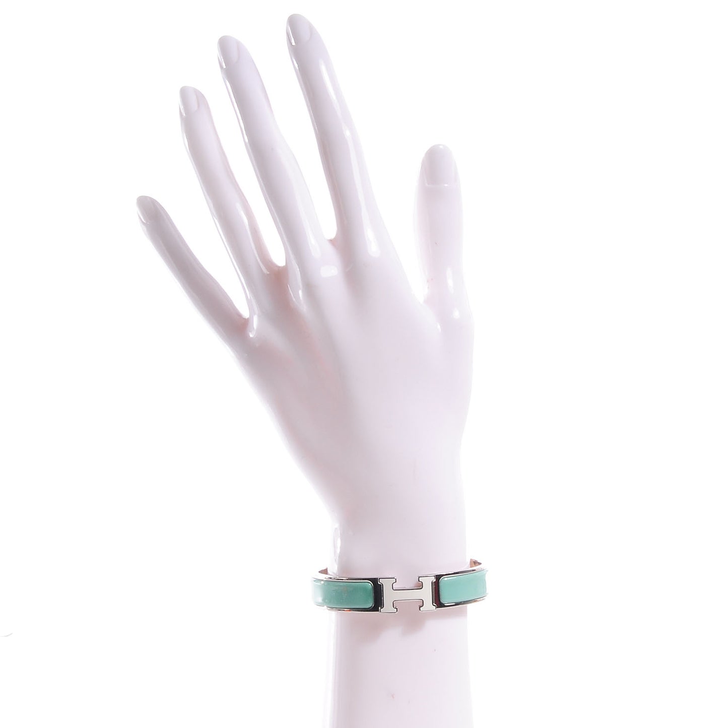 Silver and Palladium Clic Clac H Bracelet PM Lagon