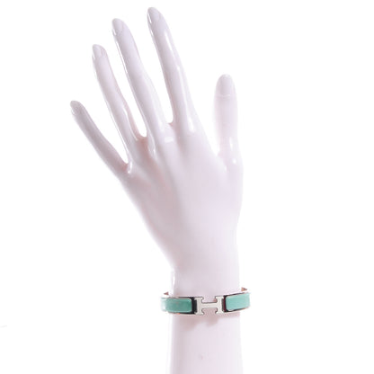 Hermes Silver and Palladium Clic Clac H Bracelet PM Lagon 2 of 6