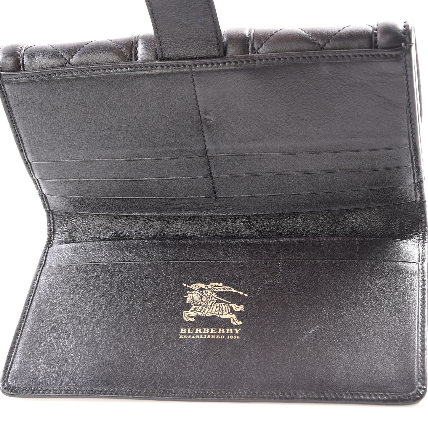 Calfskin Quilted Continental Wallet Black