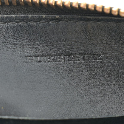 Burberry Signature Grain Calfskin Check Embossed Peyton Crossbody Clutch Bag Black 6 of 14