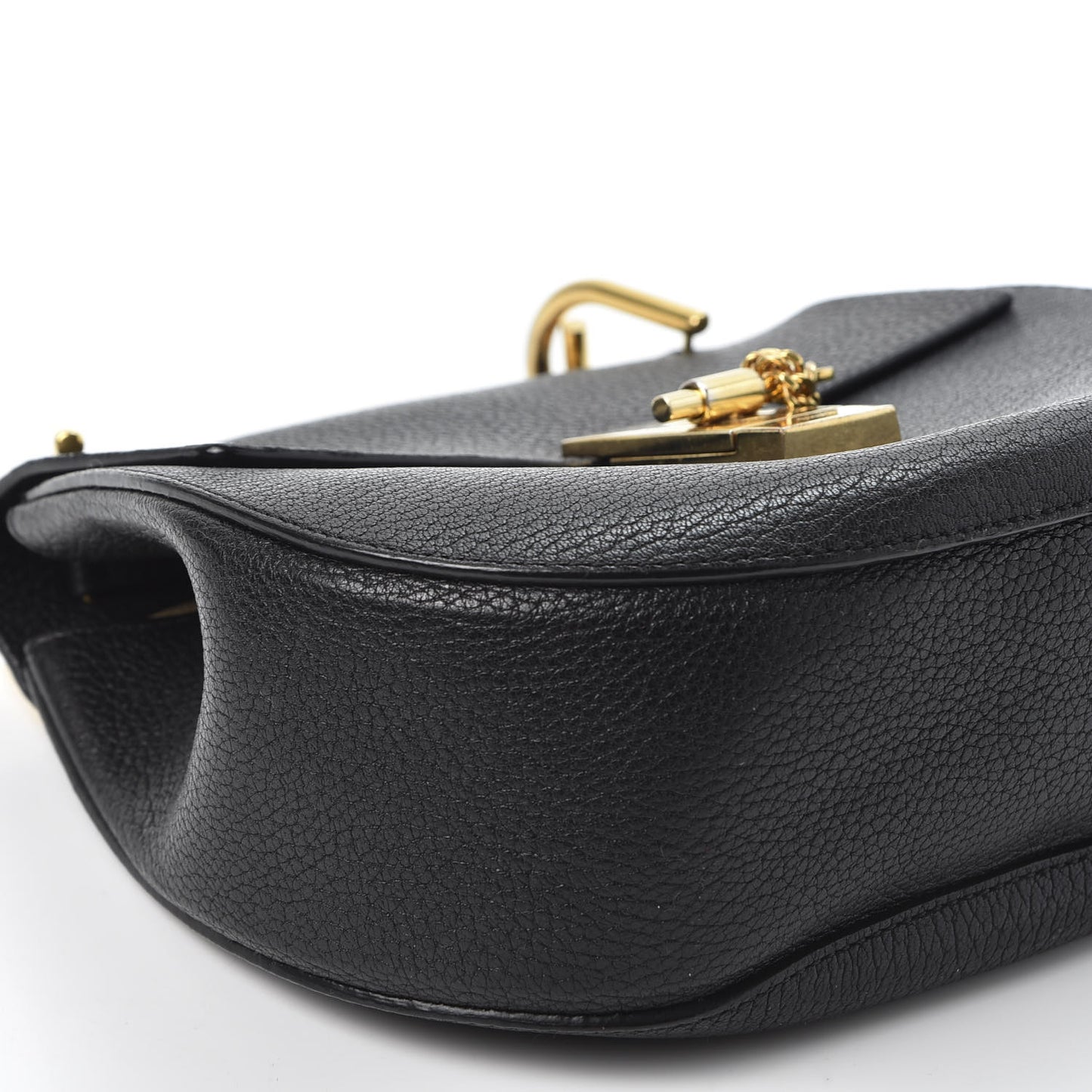 Grained Lambskin Drew Shoulder Bag Black