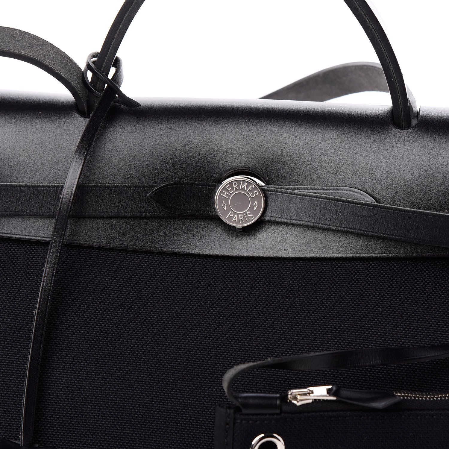 Hermes Military Toile Vache Hunter Herbag Zip PM 31 Black 8 of 11