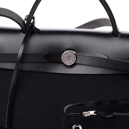 Hermes Military Toile Vache Hunter Herbag Zip PM 31 Black 8 of 11