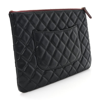 Chanel Caviar Quilted Medium Cosmetic Case Black 3 of 8