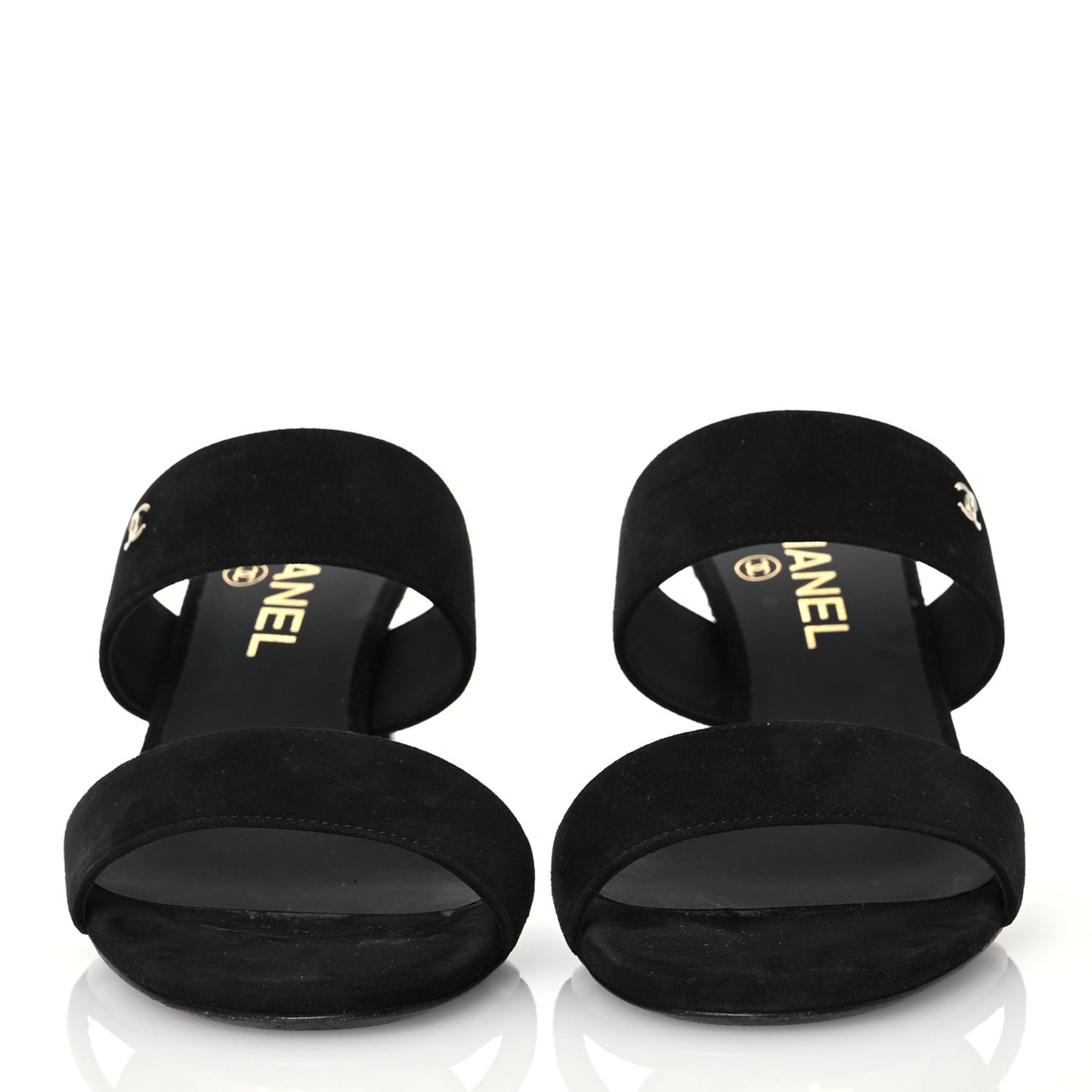 Suede Kidskin Pearl Sandals 38 Black
