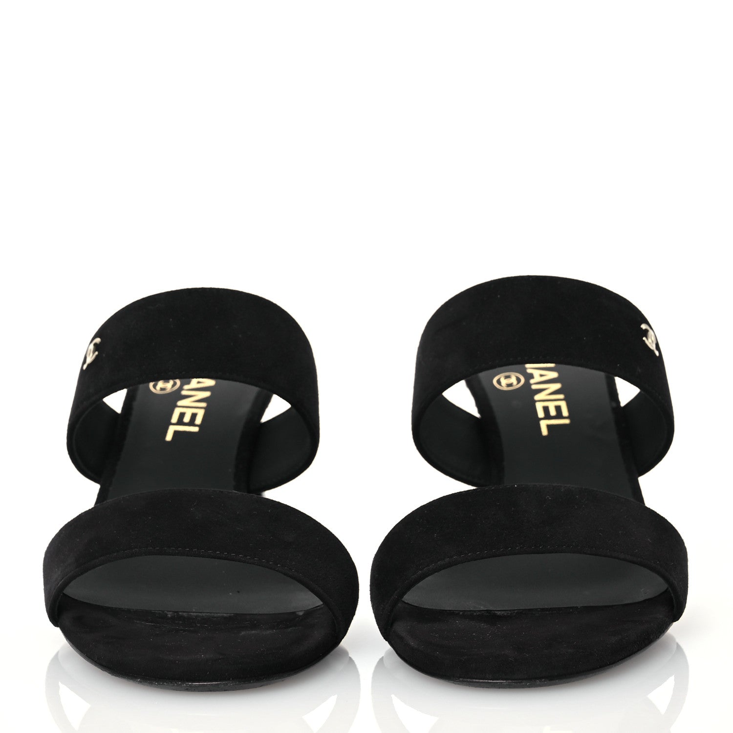 Chanel Suede Kidskin Pearl Sandals 38 Black 2 of 14