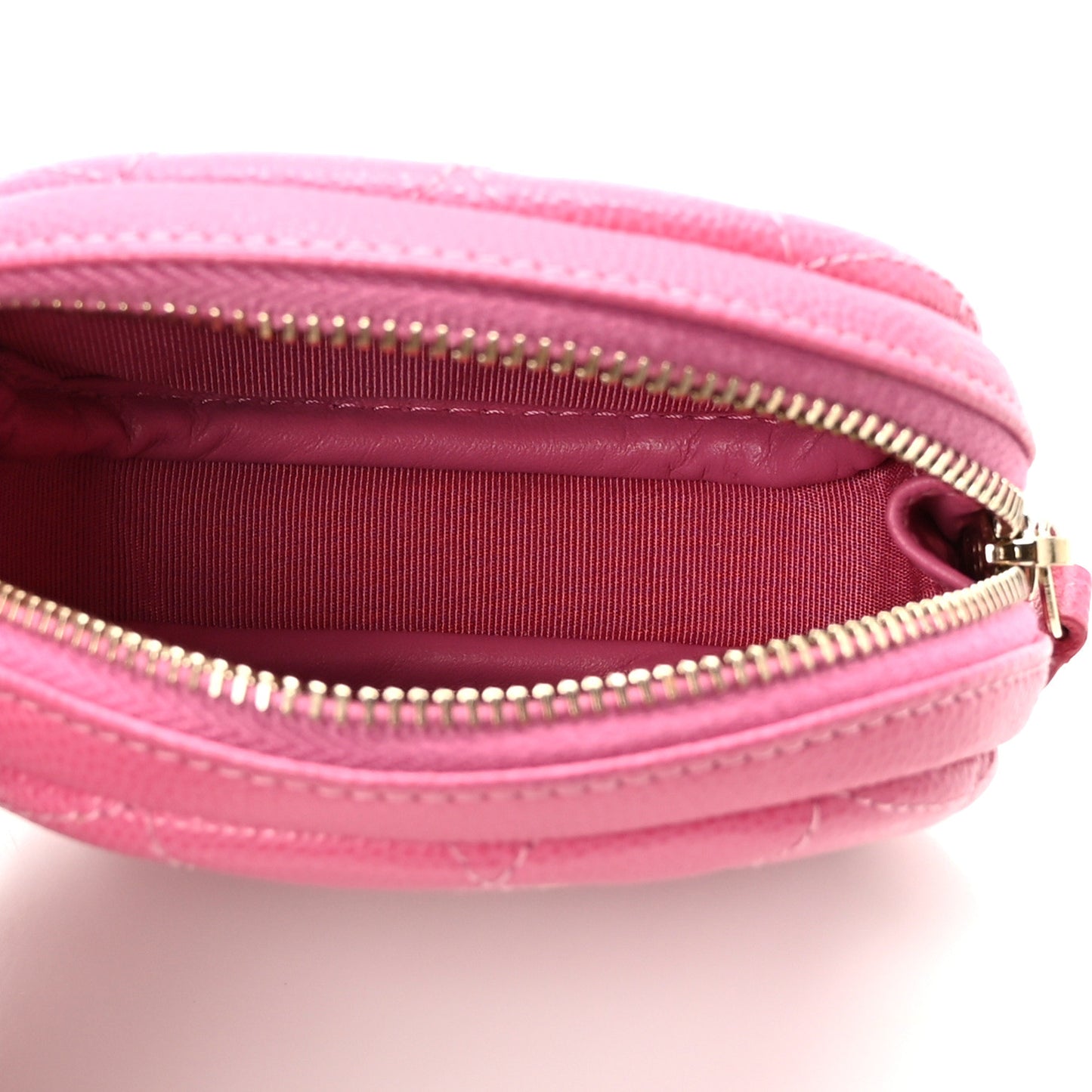 Caviar Quilted Zip Around Classic Coin Purse Pink