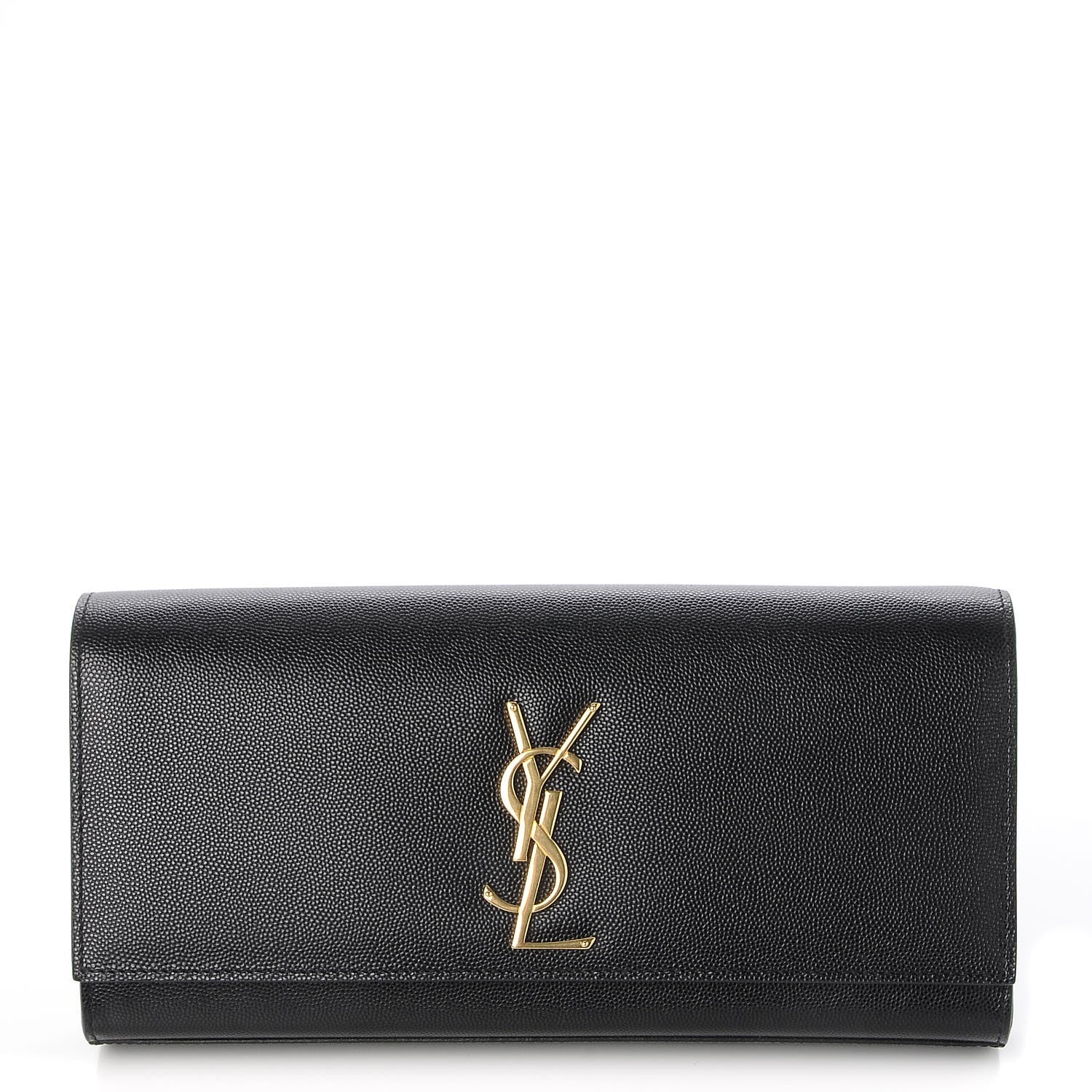 Saint Laurent Grain De Poudre Monogram Cassandre Clutch Black 1 of 7