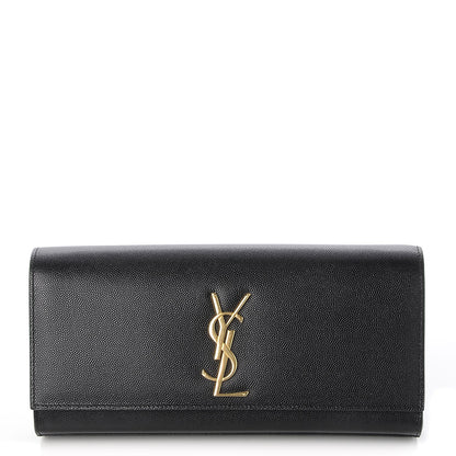 Saint Laurent Grain De Poudre Monogram Cassandre Clutch Black 1 of 7