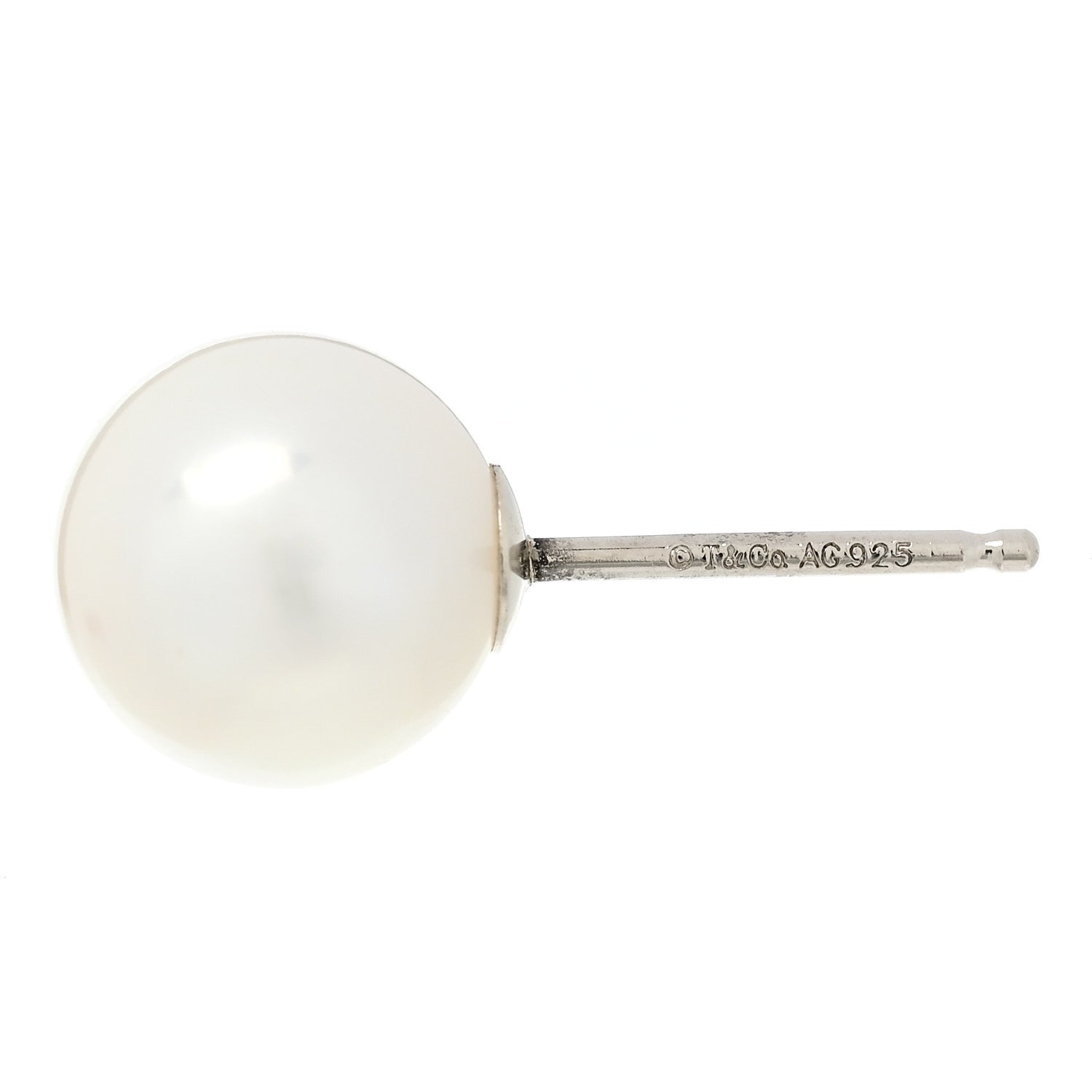 Tiffany Sterling Silver Freshwater Cultured Pearl 7.5-8mm Ziegfeld Earrings 4 of 4