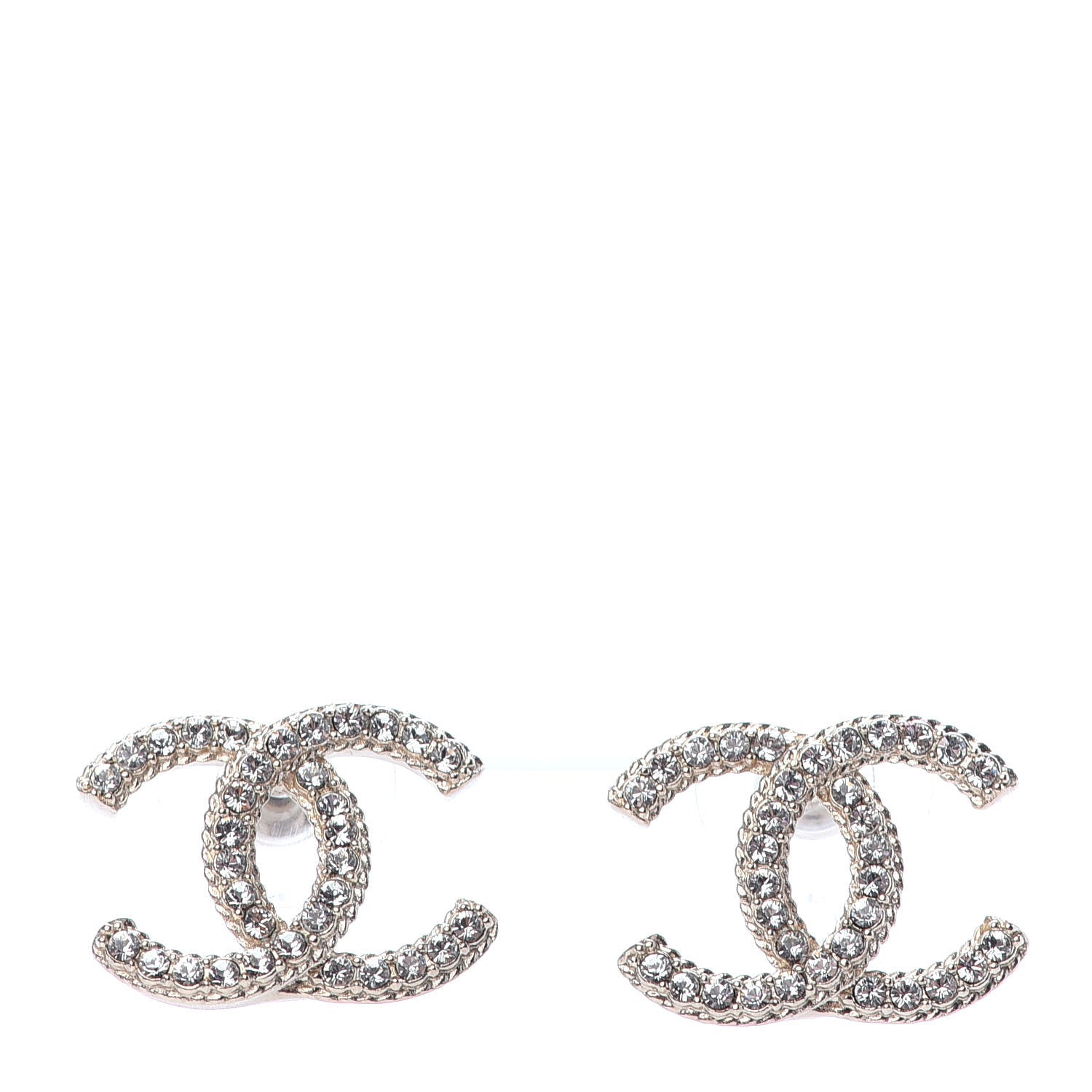 Chanel Crystal CC Earrings Light Gold 1 of 4