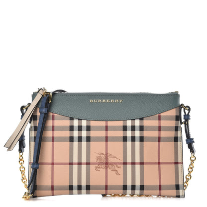 Burberry Haymarket Check Derby Peyton Crossbody Clutch Bag Eucalyptus Green 1 of 7