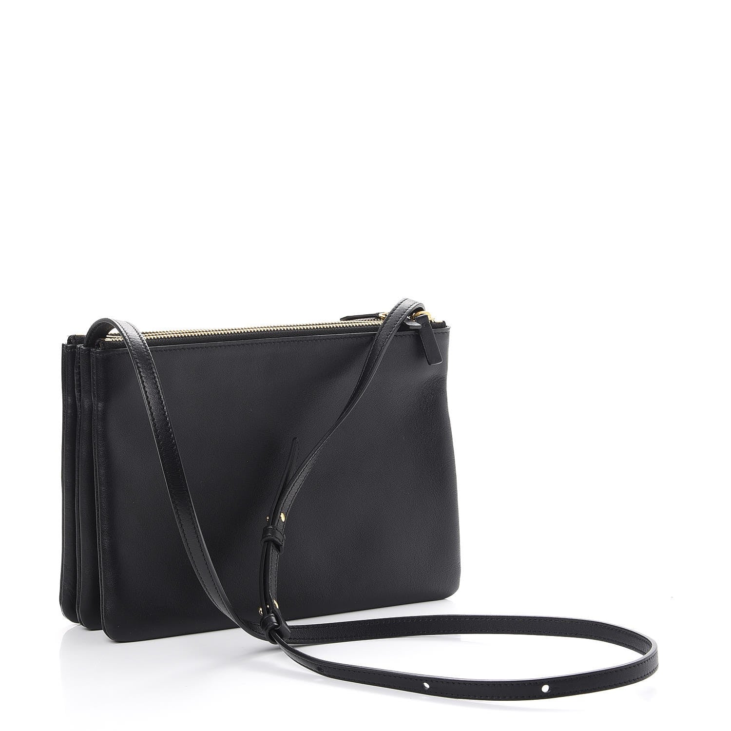 Celine Lambskin Large Trio Crossbody Bag Black 3 of 9
