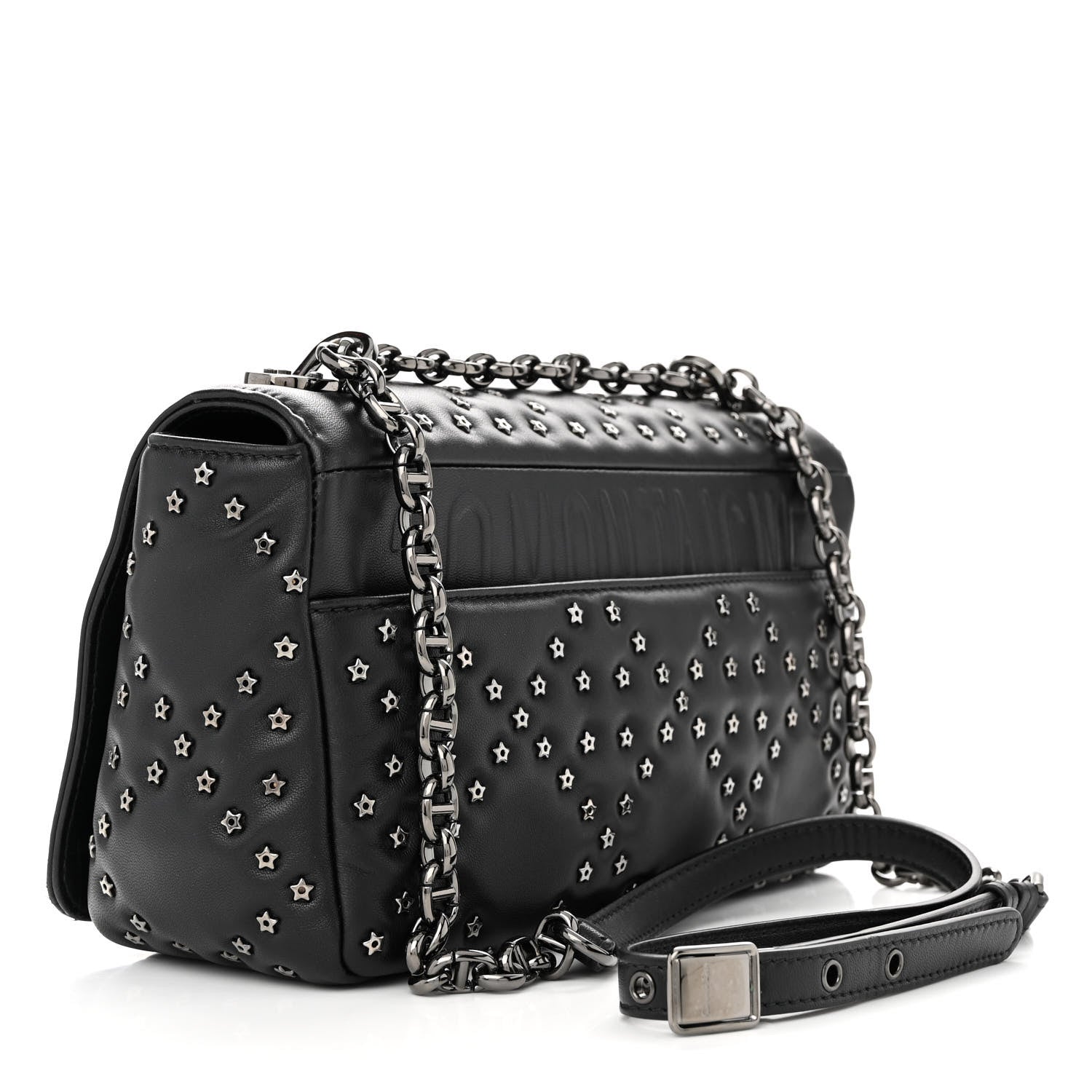 Christian Dior Calfskin Lucky Star Macrocannage Medium Caro Bag Black 3 of 11