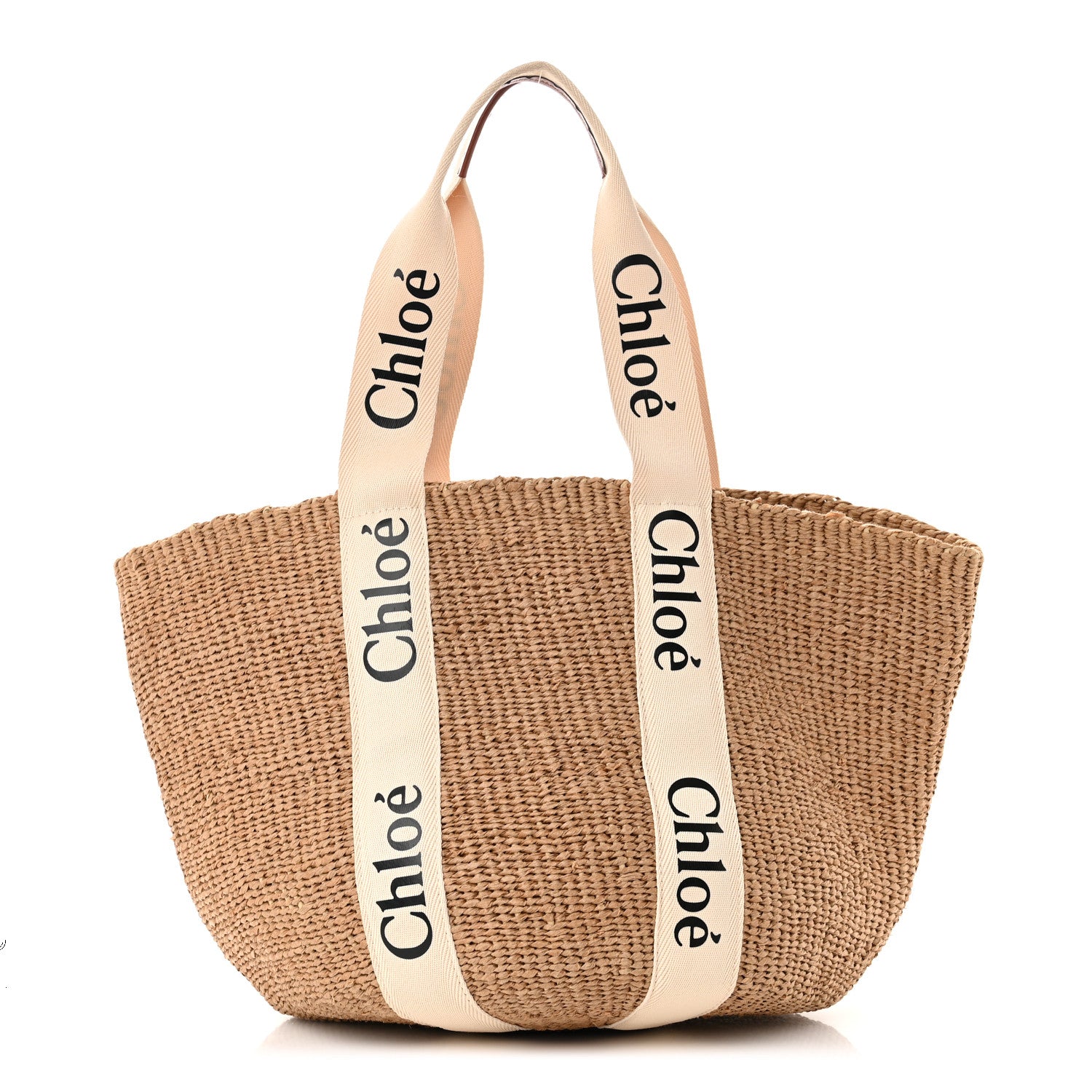 Chloe Raffia Large Woody Tote White 1 of 9