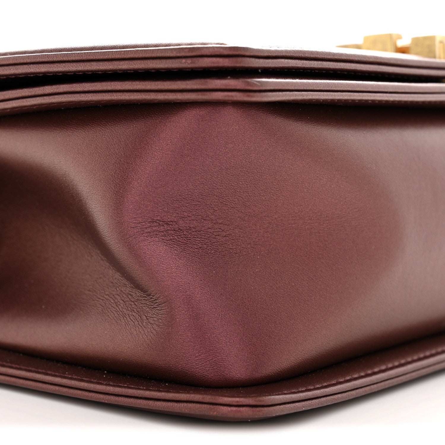 Chanel Metallic Calfskin Quilted Medium Boy Flap Plum 9 of 11
