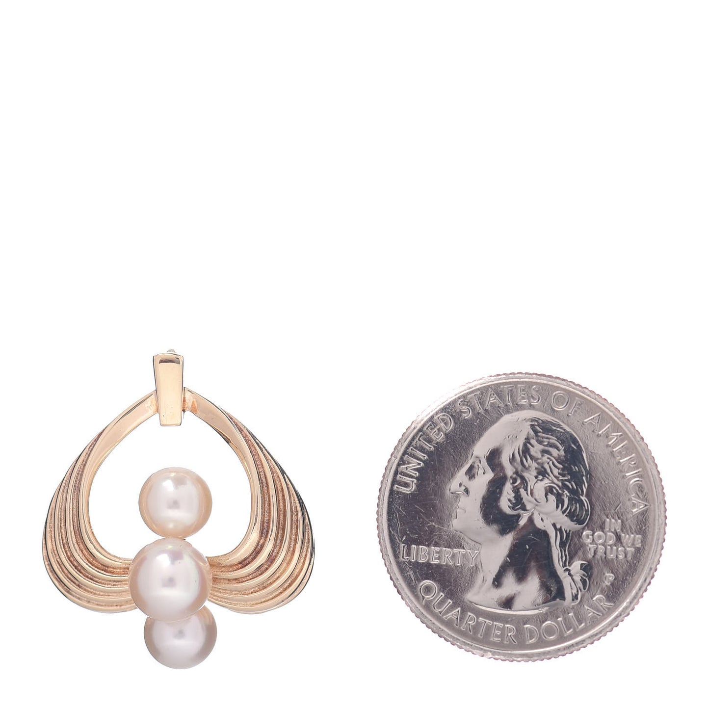 14K Yellow Gold Akoya Pearl 6-7mm Heart Pendant