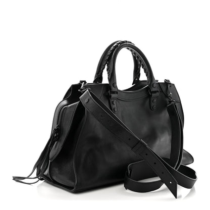 Balenciaga Grained Calfskin Neo Classic Black Hardware Medium City Black 3 of 9