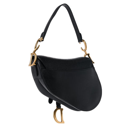 Christian Dior Grained Calfskin Saddle Bag Black 3 of 10