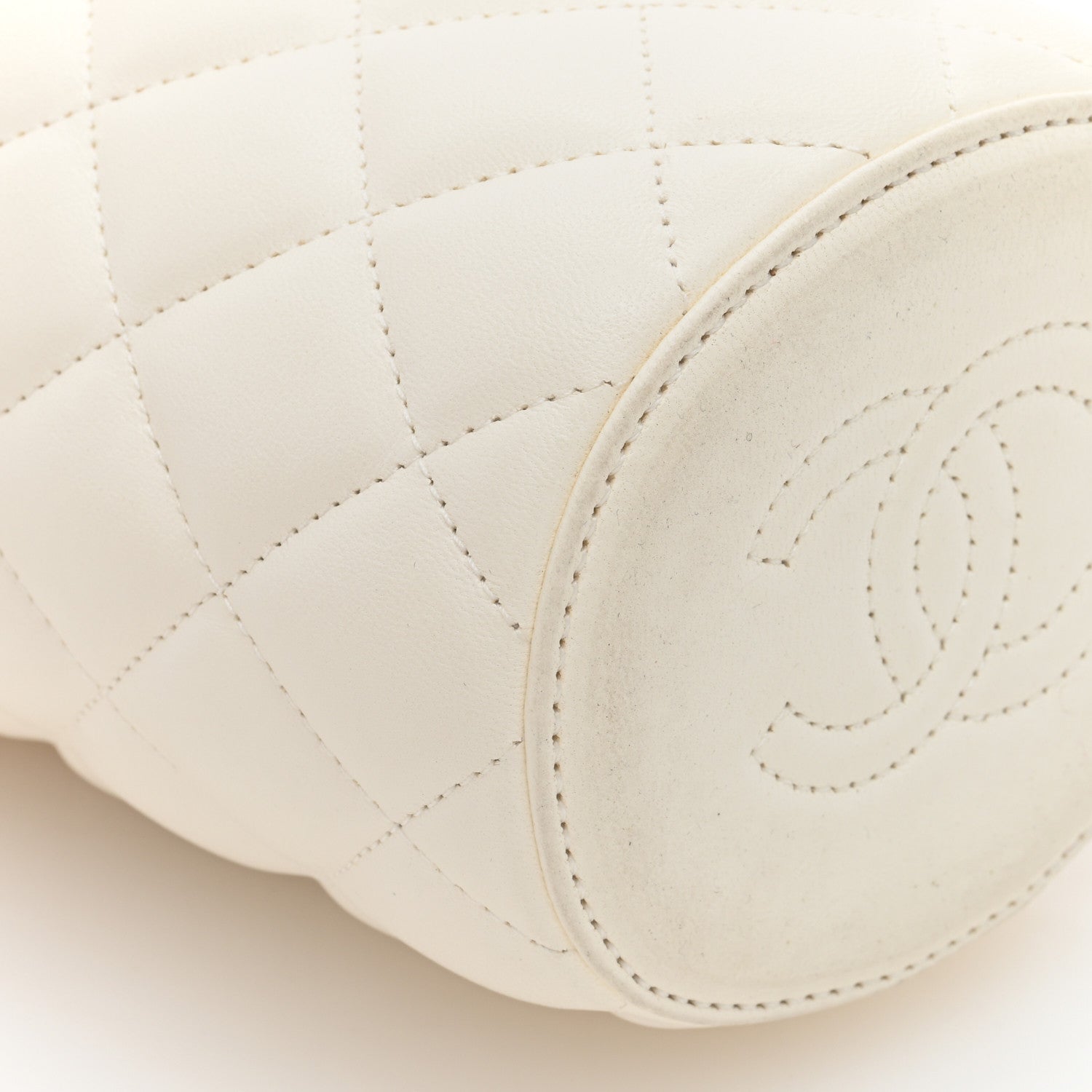 Chanel Lambskin Quilted Mini Crown Box Bag White 9 of 10