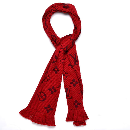 Louis Vuitton Wool Silk Logomania Scarf Rubis 1 of 5