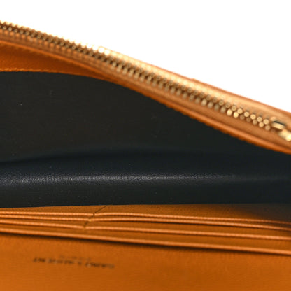 Saint Laurent Grain De Poudre Matelasse Chevron Monogram Envelope Chain Wallet Senape Yellow 5 of 9