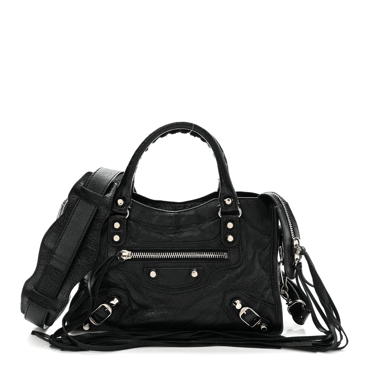Agneau Classic Silver Hardware Mini City Black