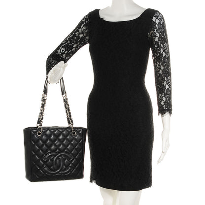 Chanel Caviar Petit Shopping Tote PST Black 2 of 7