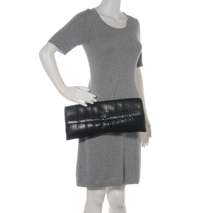 Chanel Lambskin Vertical Quilted Clutch Black 2 of 8