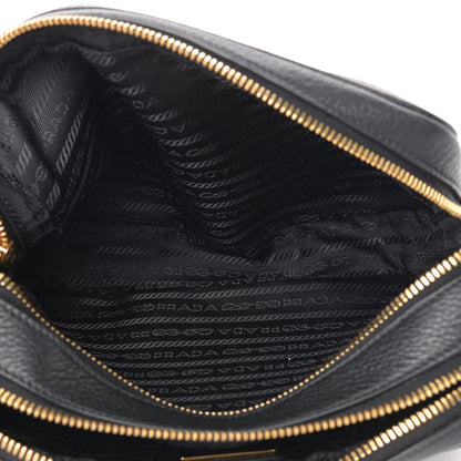 Prada Vitello Daino Medium Double Zip Shoulder Bag Black 10 of 21