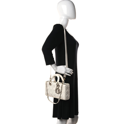 Christian Dior Calfskin Cannage Lady D-Joy White 2 of 16